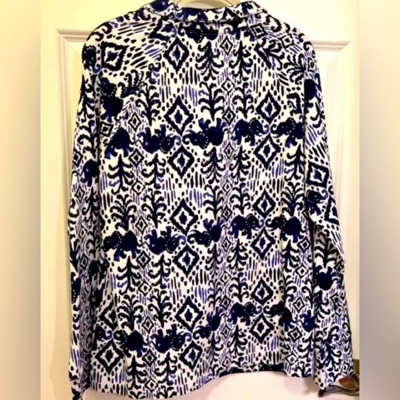 NEW Lilly Pulitzer Tons Of Fun Skipper Popover Half Zip Navy Front Pocket Large - Picture 2 of 5